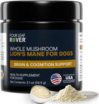 Lion's Mane para Perros – Setas Orgánicas Enteras – Apoyo Cognitivo Natural – 60 Días (Suministro para Perros Grandes)