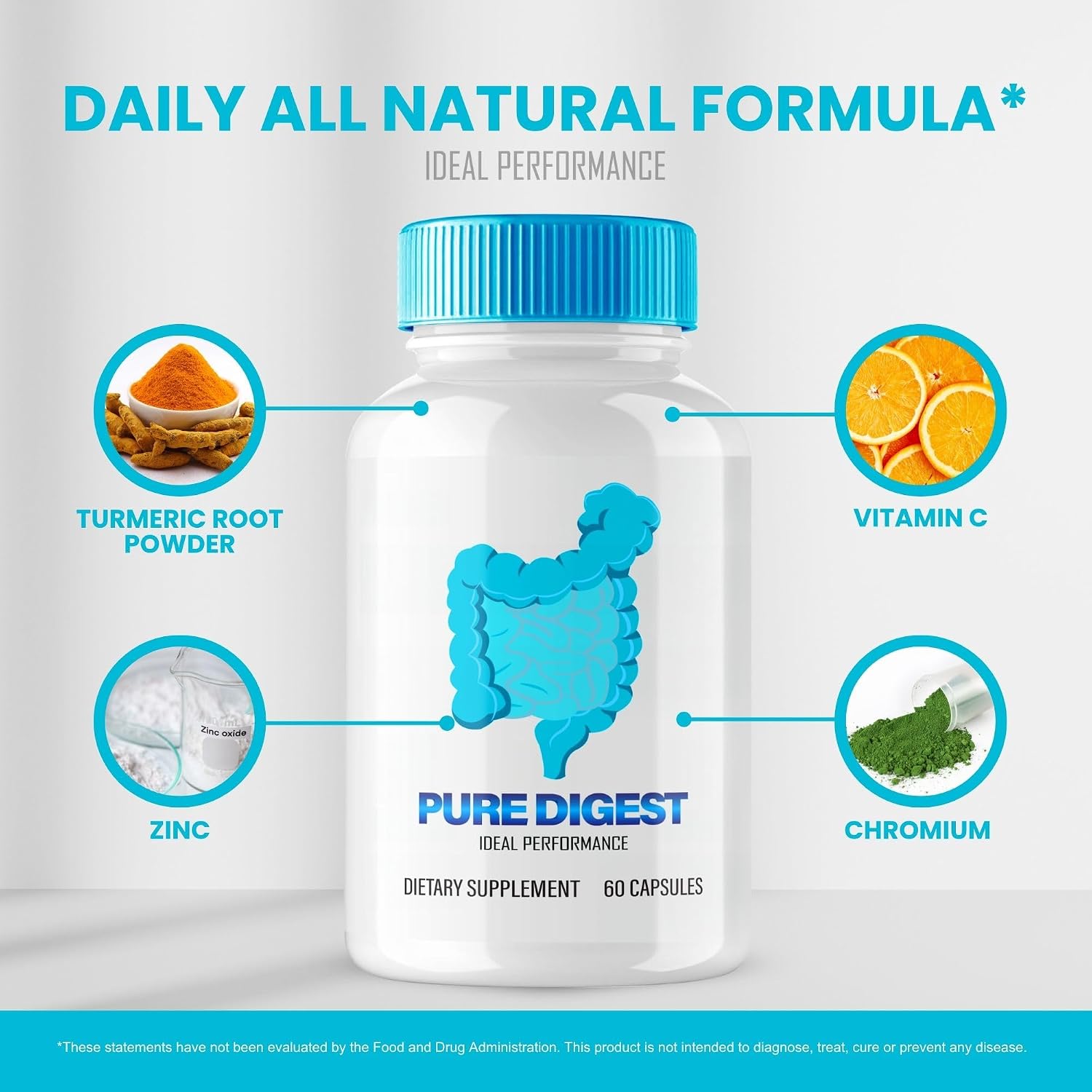 Pure Digest Capsules - Suplemento Digestivo Natural (60 Cápsulas)