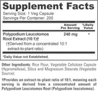 Polypodium Leucotomos Cápsulas, 240 mg, 200 Cápsulas Veganas