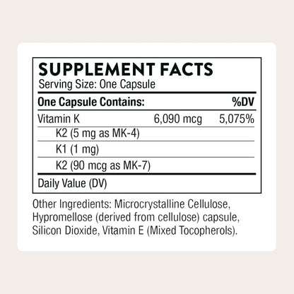THORNE - Vitamina K - Vitaminas K1 y K2 – Salud cardiovascular: Al activar la proteína MGP (Matrix Gla Protein), – Image 2