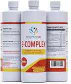 BrainChild B-Complex Líquido - Vitaminas B Metiladas de Alta Potencia para Energía, Estrés y Estado de Ánimo, Sin OGM, Vegano, Sin Gluten, Limón - 473 ml