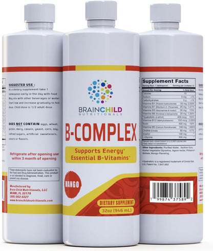 BrainChild B-Complex Líquido - Vitaminas B – Piridoxal-5-fosfato (B6 activa): Participa en el metabolismo de – Image 7