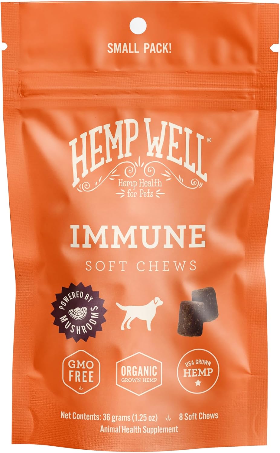Hemp Well Snacks Blandos de Apoyo Inmunológico para Perros – Salud Intestinal (8 unidades)