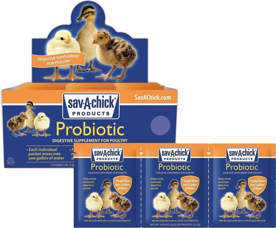 Sav-A-Chick Probiótico para Aves - 3 Sobres (0.17 oz c/u)