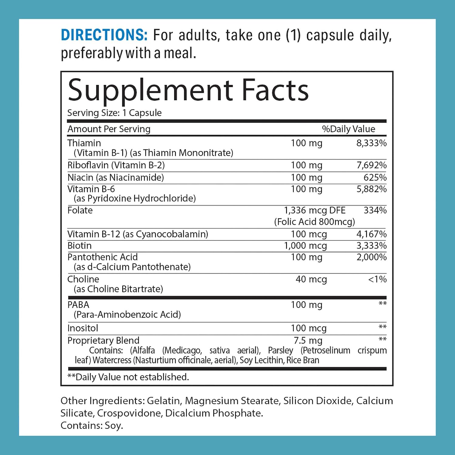Vitamin World B-Complex 100 - 200 Cápsulas de Liberación Rápida