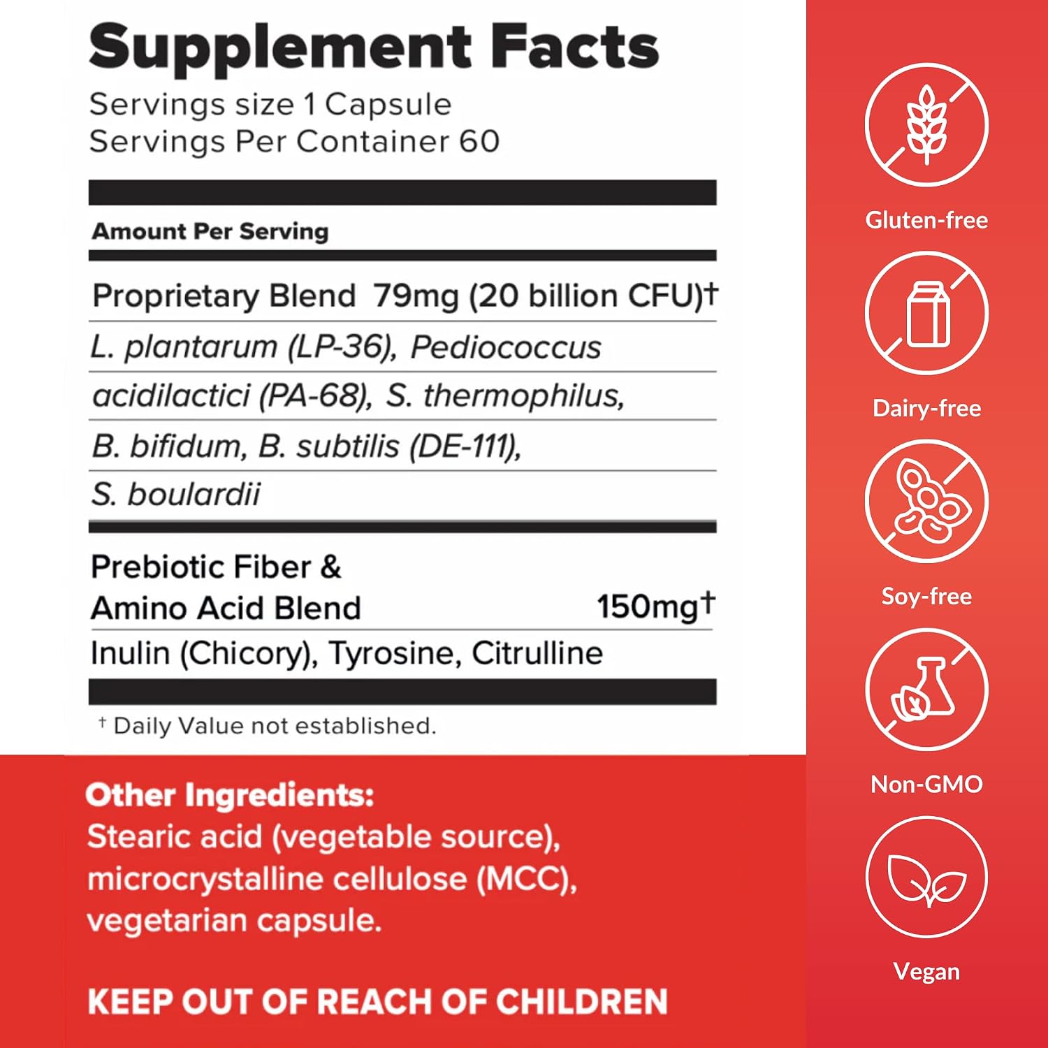 BiotiQuest Heart Centered Probiotics – 20 Billion CFU, 60 Cápsulas