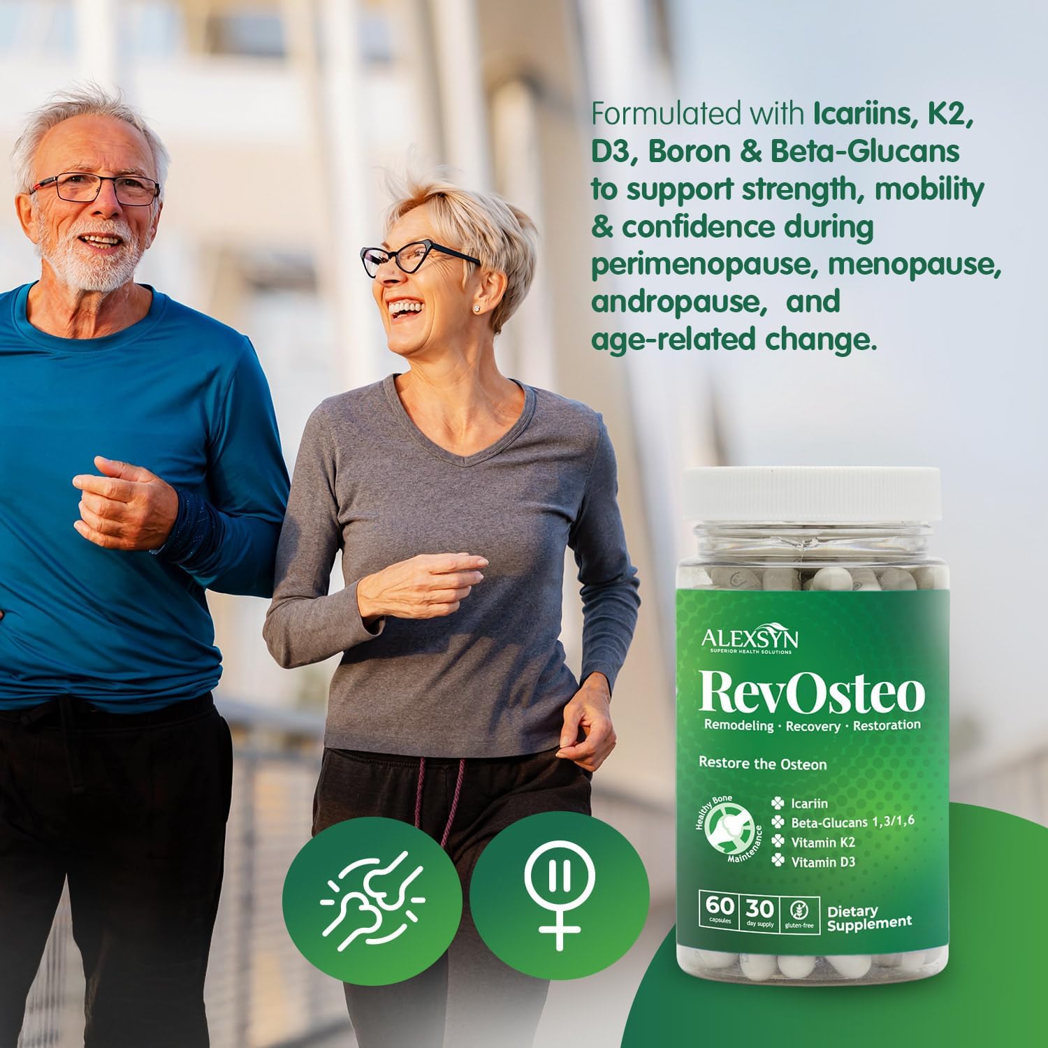Alexsyn RevOsteo Bone & Metabolic Support – 60 Cápsulas – Apoyo Óseo Avanzado
