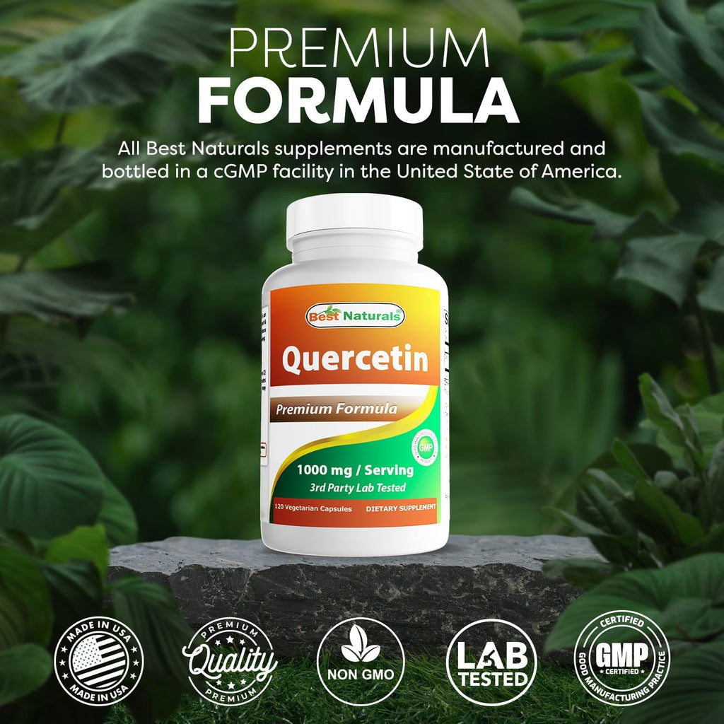 Best Naturals Quercetina 1000 mg - 120 Cápsulas Veganas (Pack de 3)