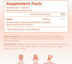 Extra Strength SAMe 500 mg - S-Adenosil-L-Metionina - Suplemento de Alta Absorción para Articulaciones y Estado de Ánimo