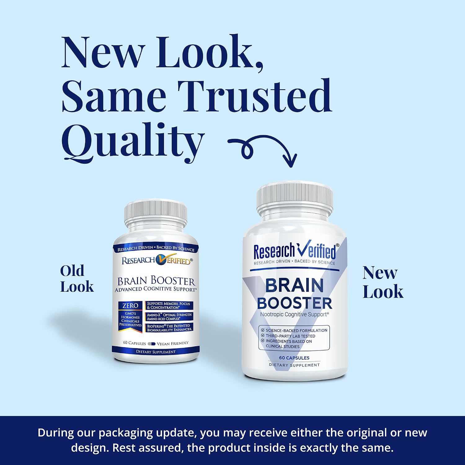 Research Verified Brain Booster - Complemento Nootrópico para Memoria y Enfoque - 360 Cápsulas Veganas