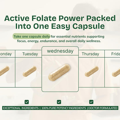 Our Daily Vites L-Methylfolate 15mg – Metilfolato Activo 5-MTHF, 90 Cápsulas – Image 8