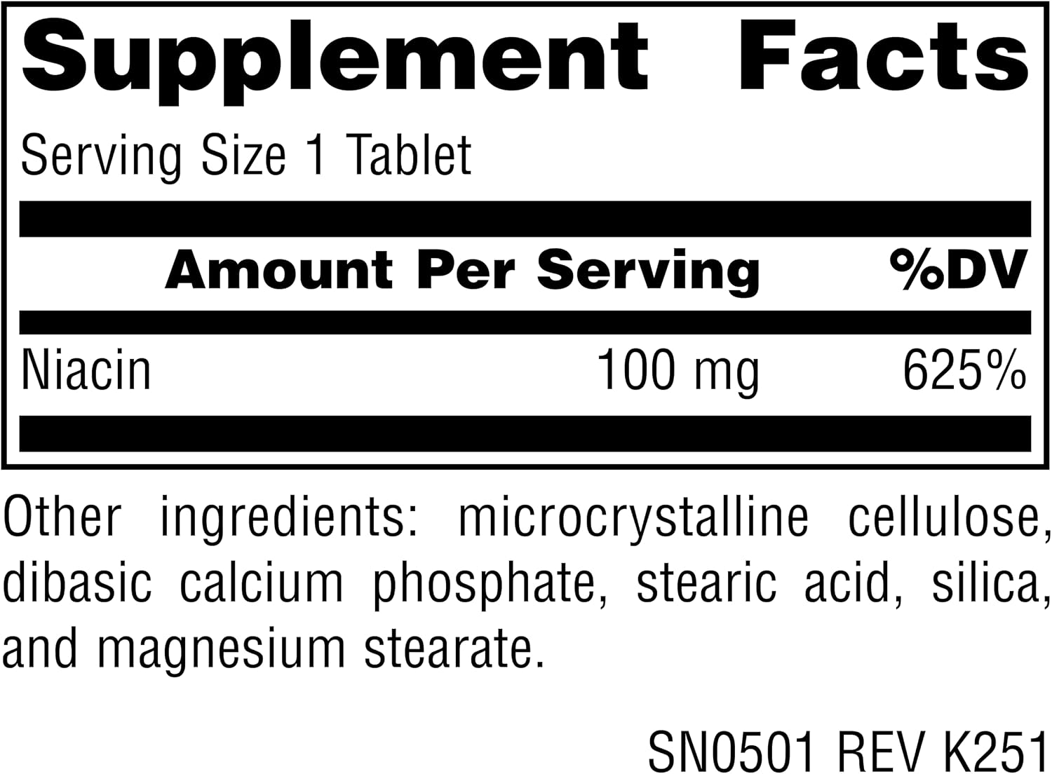 Source Naturals Niacina, Vitamina B-3, No OGM - 100 mg - 100 Comprimidos