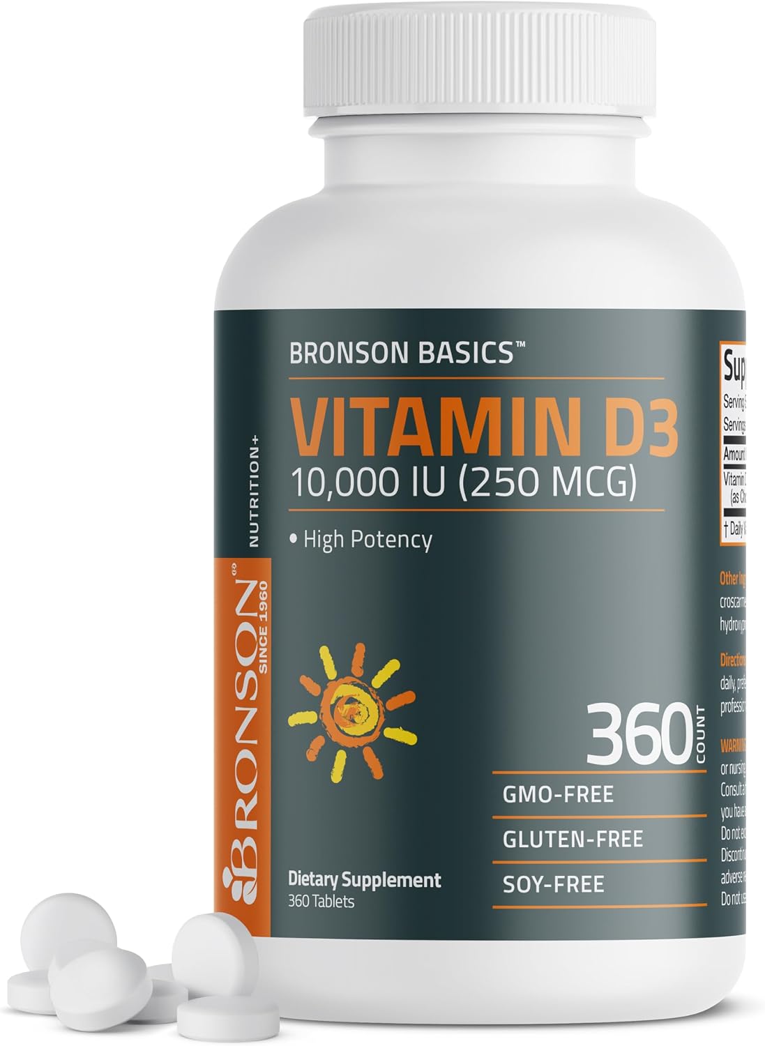 Bronson Vitamina D3 10.000 UI (250 mcg) - 360 Comprimidos