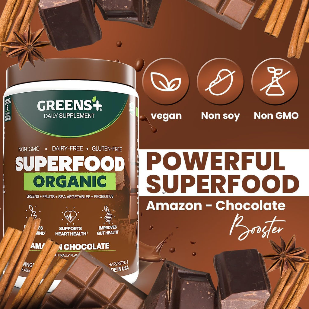 Greens+ Plus Superalimento Orgánico Chocolate Amazon