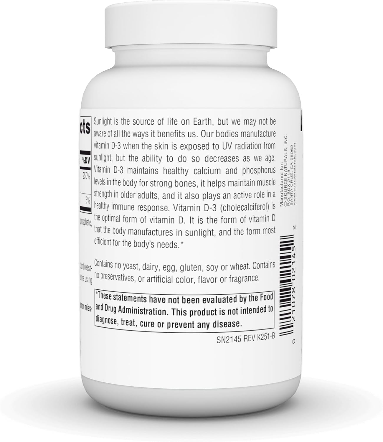Source Naturals Vitamina D3 2000 UI - 200 Cápsulas