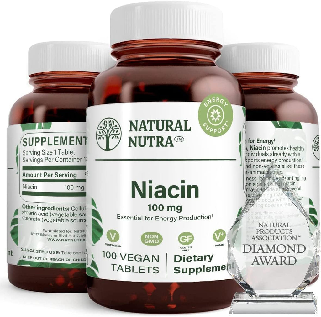 Natural Nutra Niacina 100 mg, 100 comprimidos
