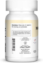 Maxi Health Vitamin B12 5000 mcg Chewable Tablets - Methylcobalamin & Cyanocobalamin - 60 Tablets