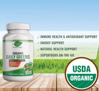 King Naturals Organic Daily Greens - Superalimentos Ecológicos con Frutas y Verduras - 60 Comprimidos