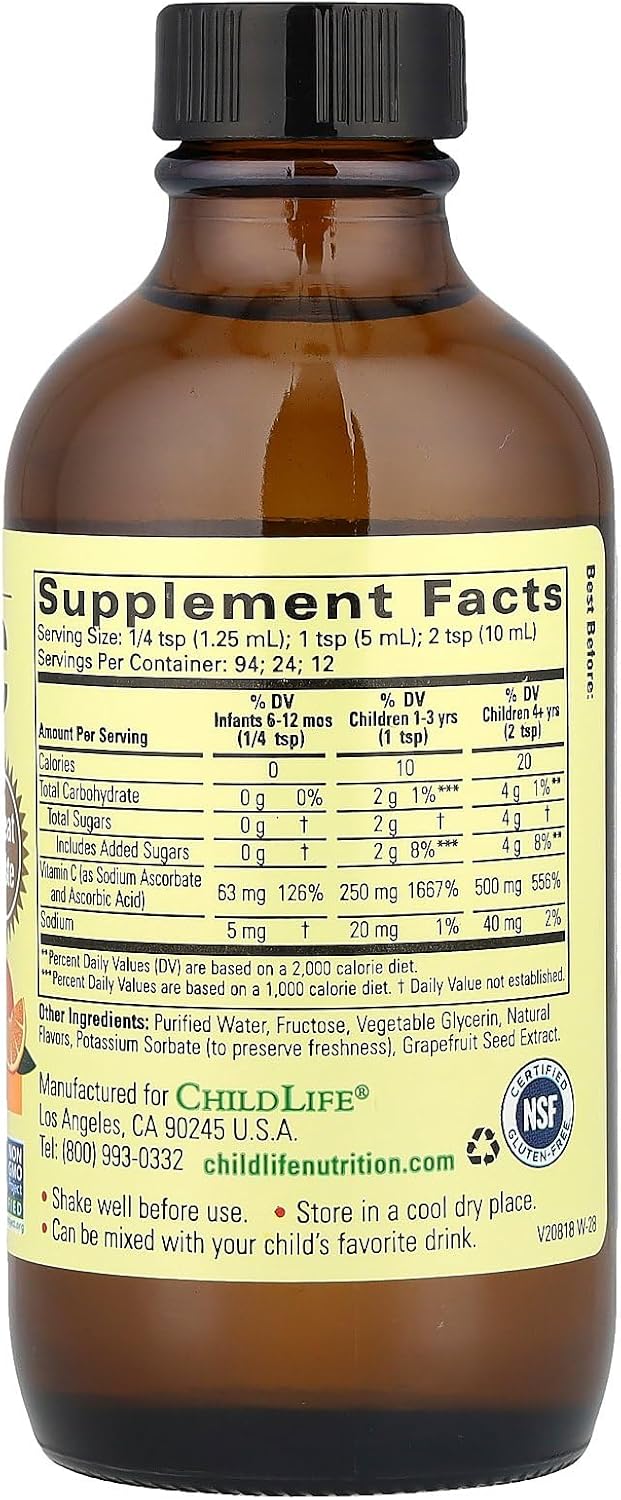Childlife Liquid Vitamin C Orange - 118 ml (4 Fl Oz)