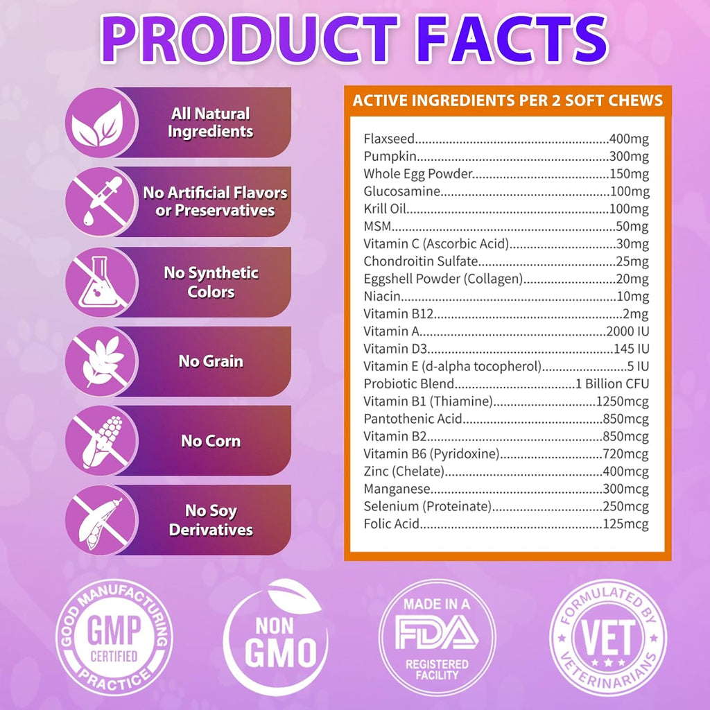 Carmelie Multivitamínico 24 en 1 para Perros - 200 Chewables con Glucosamina, Probióticos y Omega-3 - Sabor Pollo