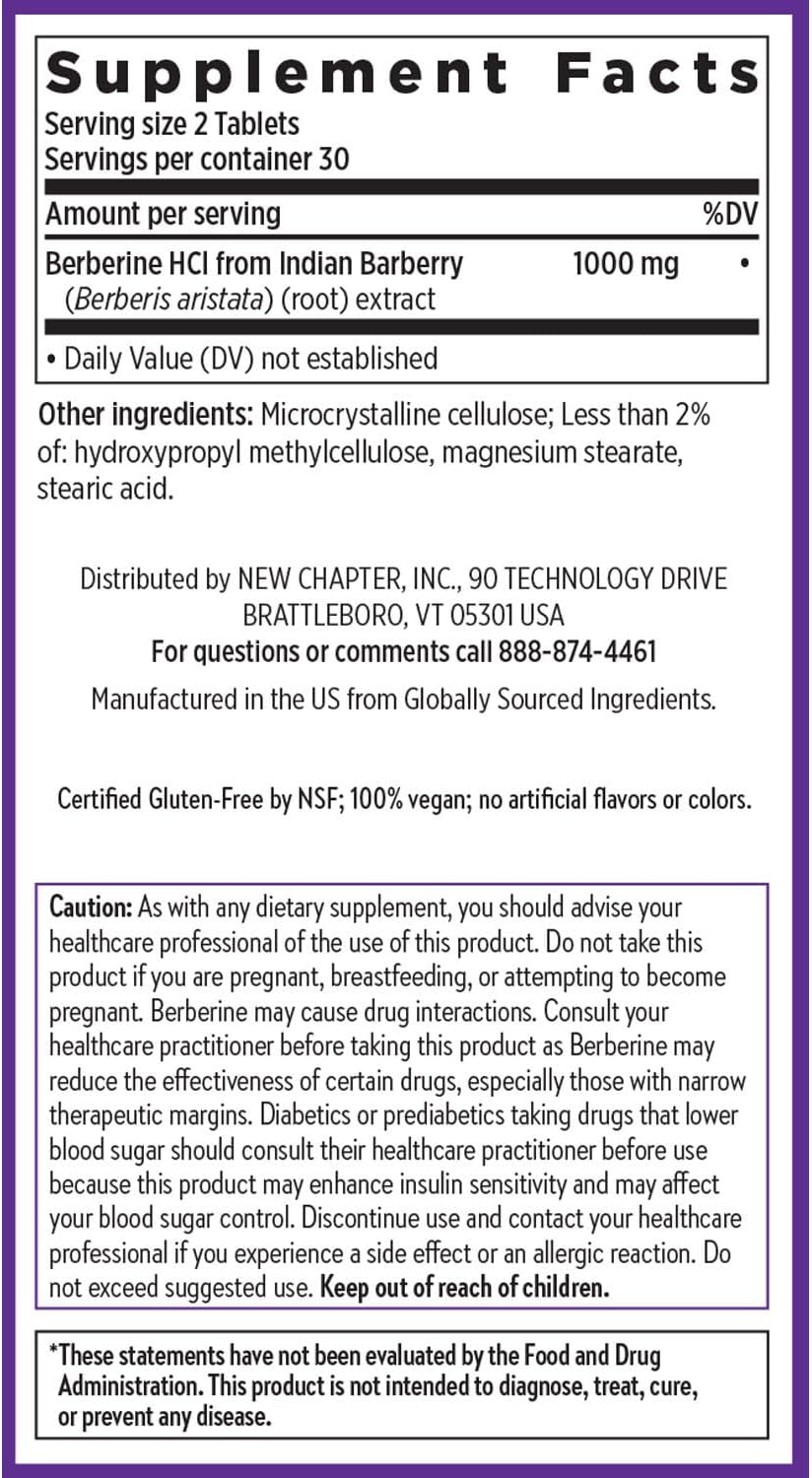 New Chapter Berberina 1000 mg, 60 Comprimidos