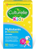 Culturelle Kids Multivitamínico + Probiótico Completo Masticable para Niños de 3+ Años, 50 Comprimidos Sabor Fruta