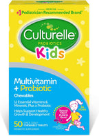 Culturelle Kids Multivitamínico + Probiótico Completo Masticable para Niños de 3+ Años, 50 Comprimidos Sabor Fruta