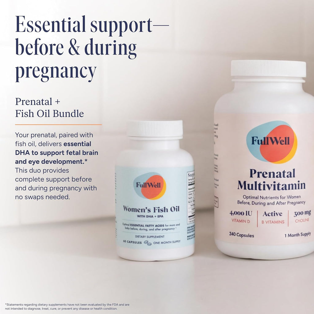 FullWell Women's Prenatal Multivitamin, 240 Cápsulas (30 Dosis)