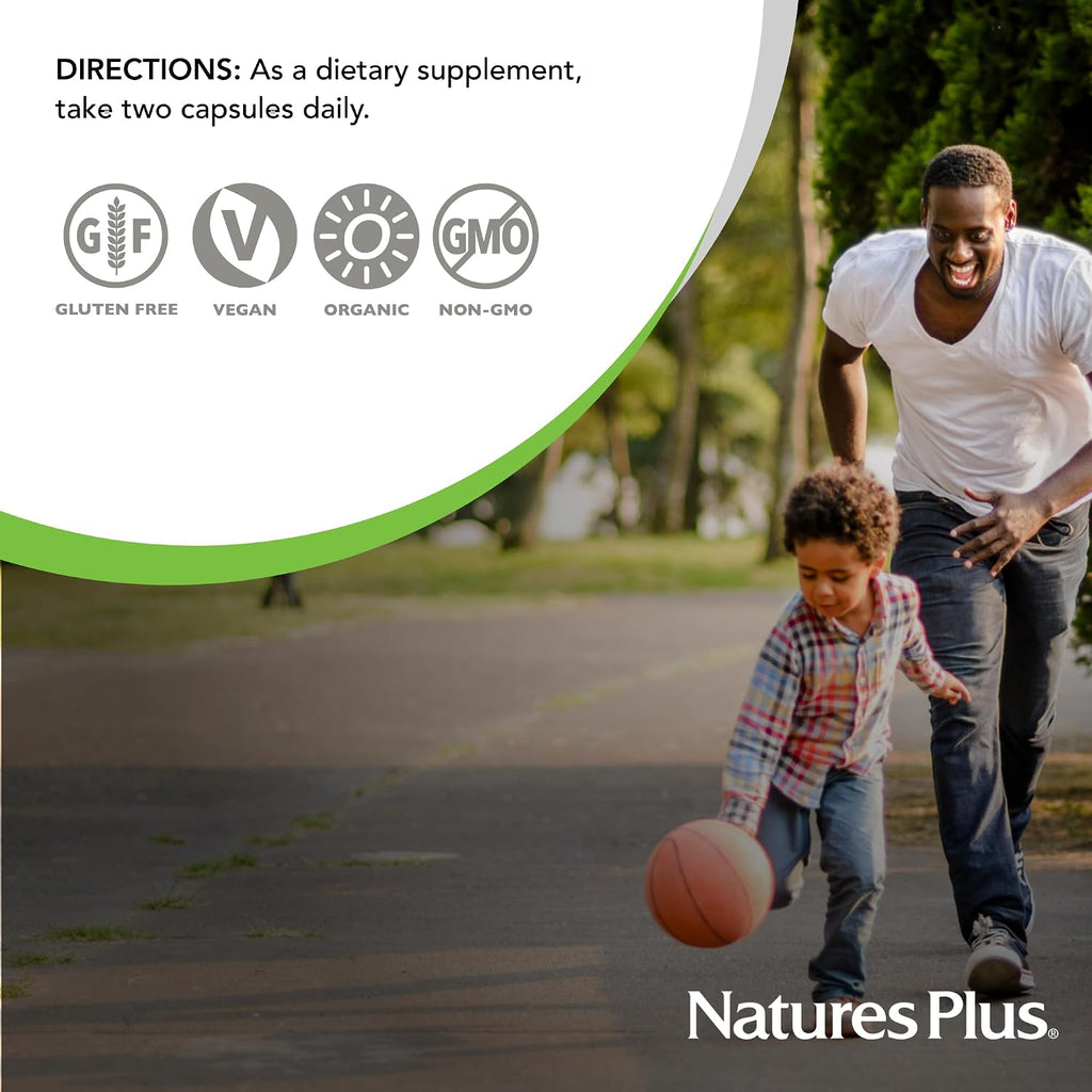 NaturesPlus Source of Life Garden Vitamina D3 - 60 Cápsulas por Frasco (Pack de 2) - 5000 UI - Orgánico, Vegano, Sin Gluten