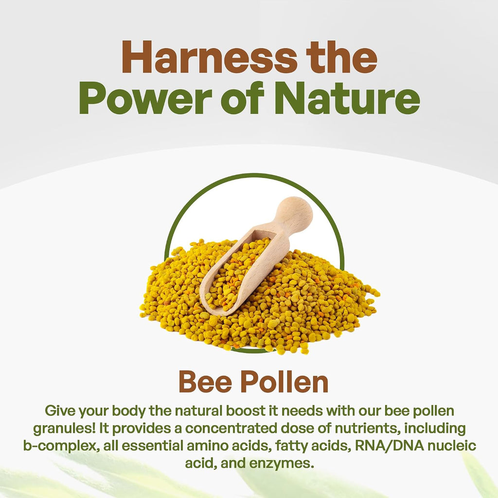 Go Nutra Gránulos de Polen de Abeja Puro - Superalimento Natural (454 g)