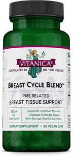 Vitanica Breast Cycle Blend - Breast Support Supplement with Chaste Tree and Vitamin E - 60 Vegan Capsules