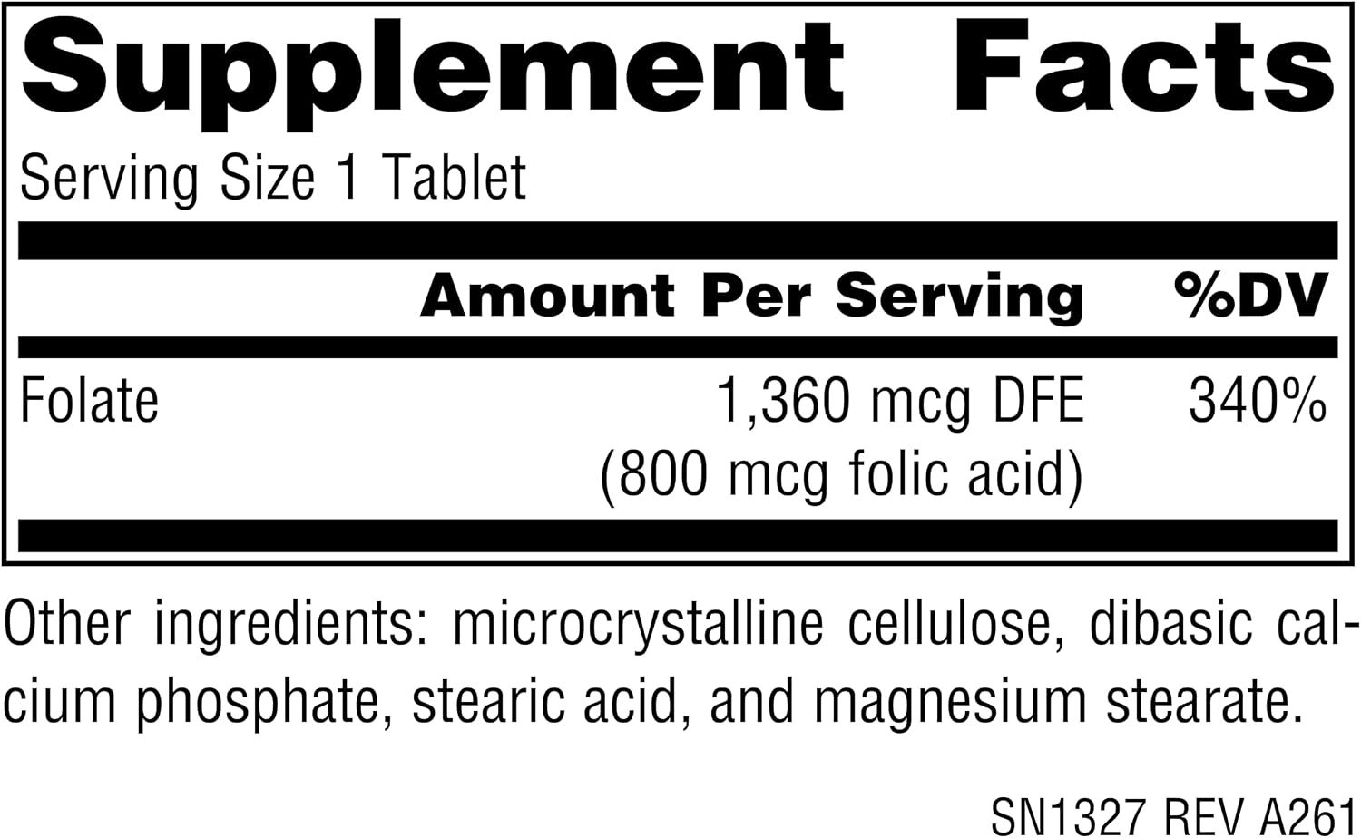 Source Naturals Folic Acid 800 mcg - 200 Vegetarian Tablets