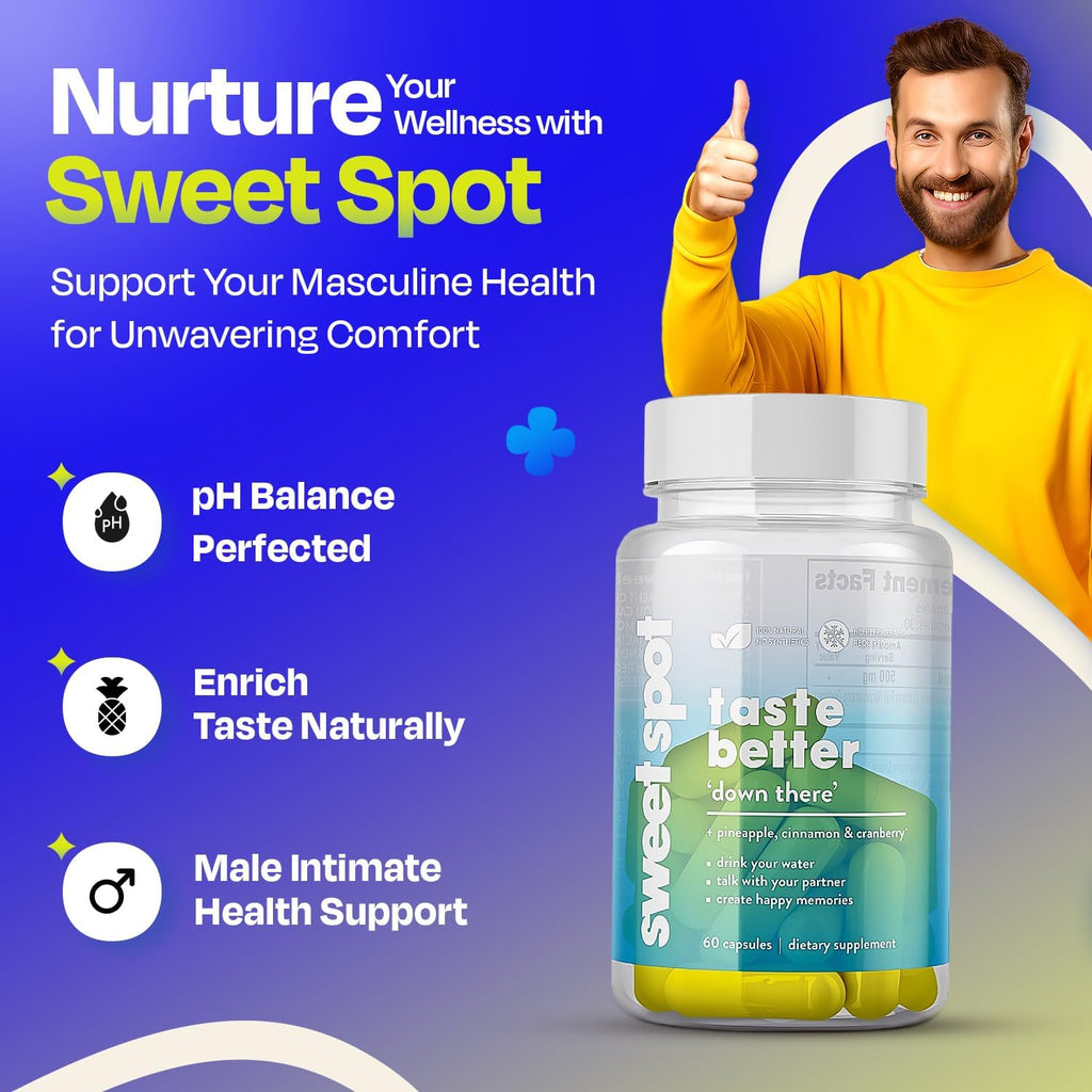 Probióticos para Hombres – Fórmula Sweet Spot con Piña, Arándano y Canela, 60 Cápsulas