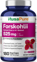 NusaPure Forskohlii Cápsulas, 525 mg, 180 Cápsulas Vegetales (No-GMO, Vegano)
