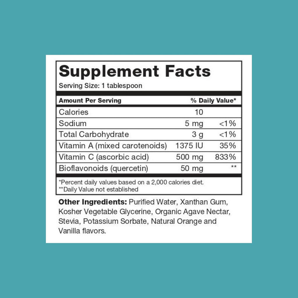 BrainChild Nutritionals Liqui-C Complete Liquid Vitamin C - Buffered Ascorbic Acid with Quercetin & Bioflavonoids for Immune Support - Gluten-Free, Orange-Vanilla Flavor - 473 ml