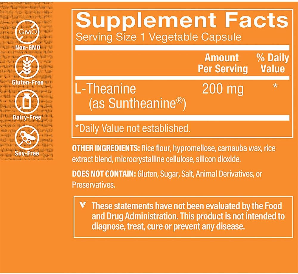 L-Teanina 200mg con Suntheanine – Relajación y Concentración