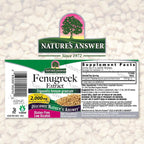 Nature's Answer Extracto de Semilla de Fenogreco con Alcohol Orgánico 2000mg, 2 Pack