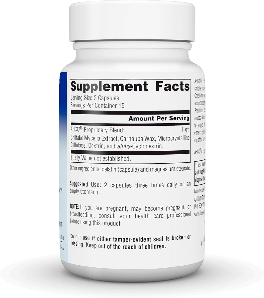 AHCC 500 mg de Planetary Herbals - 30 Cápsulas para el Apoyo Inmunitario
