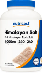 Nutricost Cápsulas de Sal Rosa del Himalaya 1000 mg, 240 Cápsulas