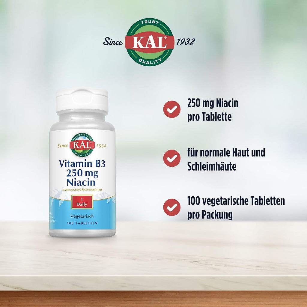 Kal 250 mg Niacina, 100 Comprimidos