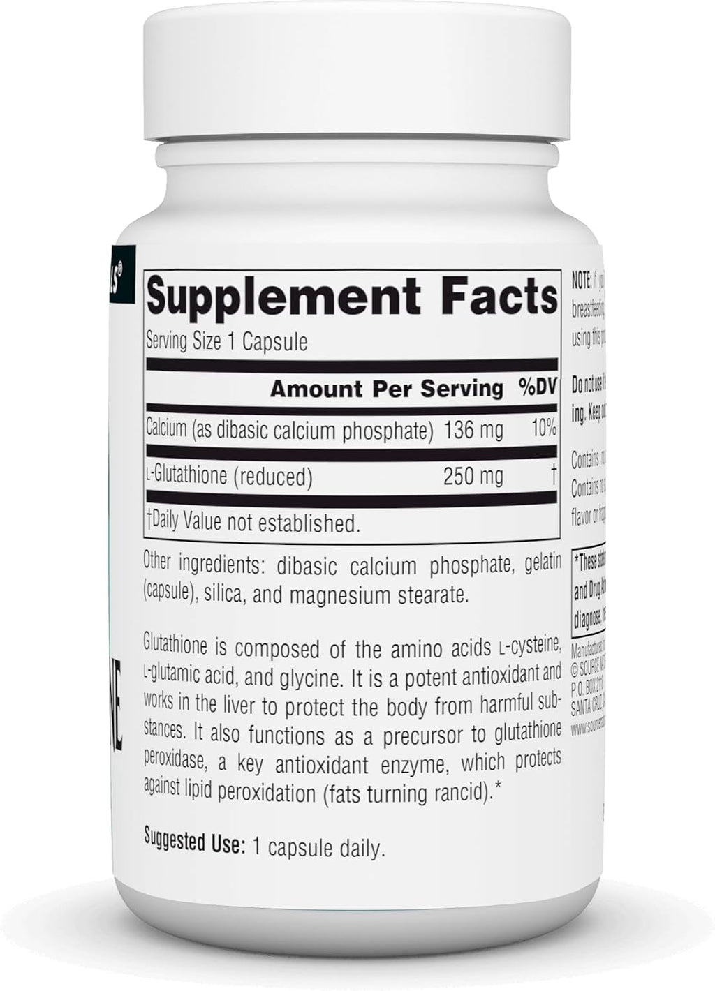 Source Naturals Glutatión 250 mg - 30 Cápsulas