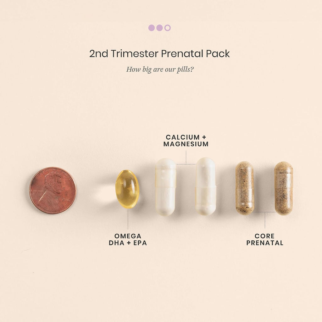 Perelel Pack Prenatal Segundo Trimestre - Multivitamínico con Magnesio, Omega 3, Hierro y Calcio, 30 Sobres Diarios