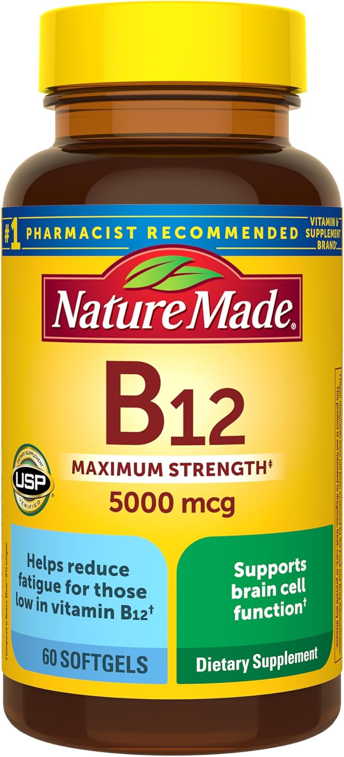 Nature Made Vitamina B12 5000 mcg, 60 Softgels