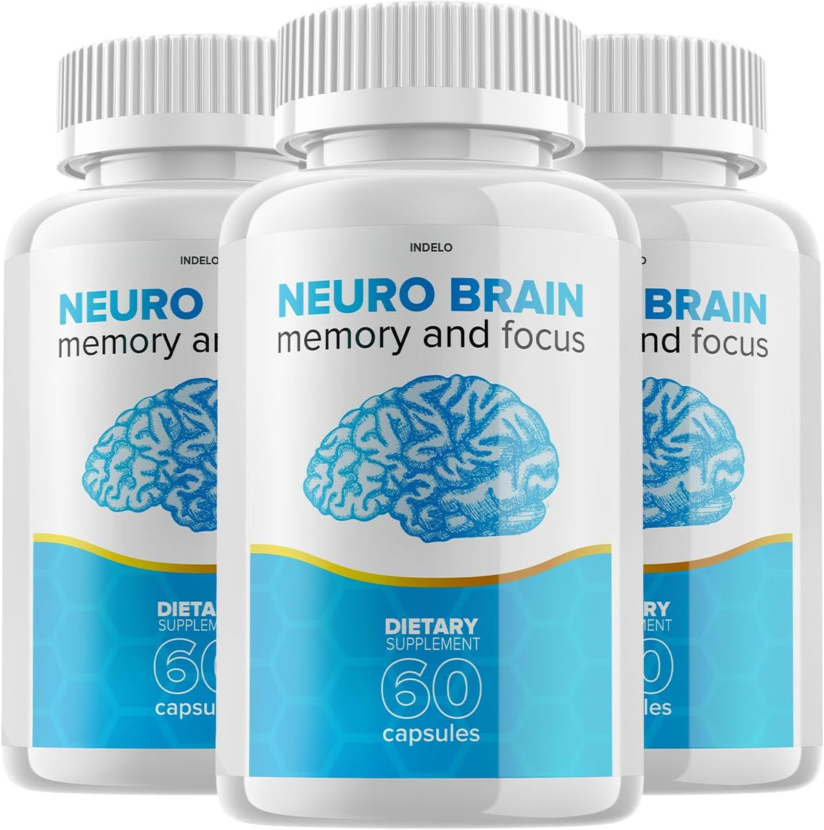(3 Pack) Neuro Brain - Suplemento para la Memoria y el Enfoque Cognitivo, 60 Cápsulas - görsel 1