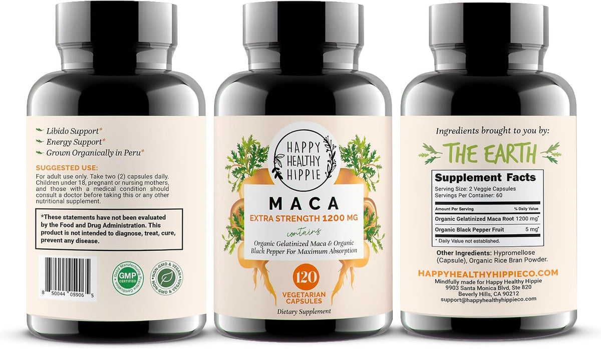 Maca Orgánica Gelatinizada 1200 mg – 120 – Pimienta negra orgánica (5 mg): La pimienta negra contiene piperina, un – Image 9