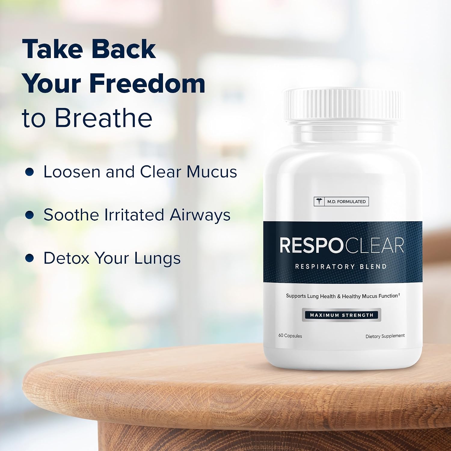 Herbal Tea Therapy RespoClear (60 Cápsulas) – Suplemento Respiratorio con NAC, Saúco y Quercetina