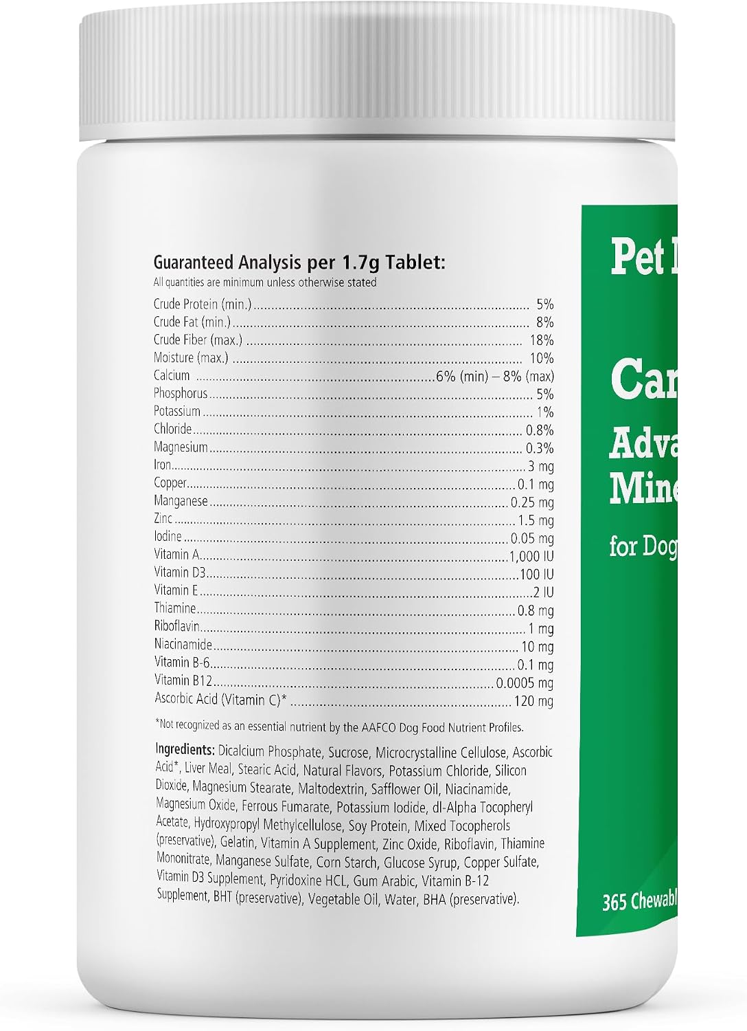Pet MD Canine Tabs Plus Multivitamínico Avanzado para Perros - 365 Comprimidos Masticables | Suplemento Natural Diario de Vitaminas y Minerales - Sabor a Hígado