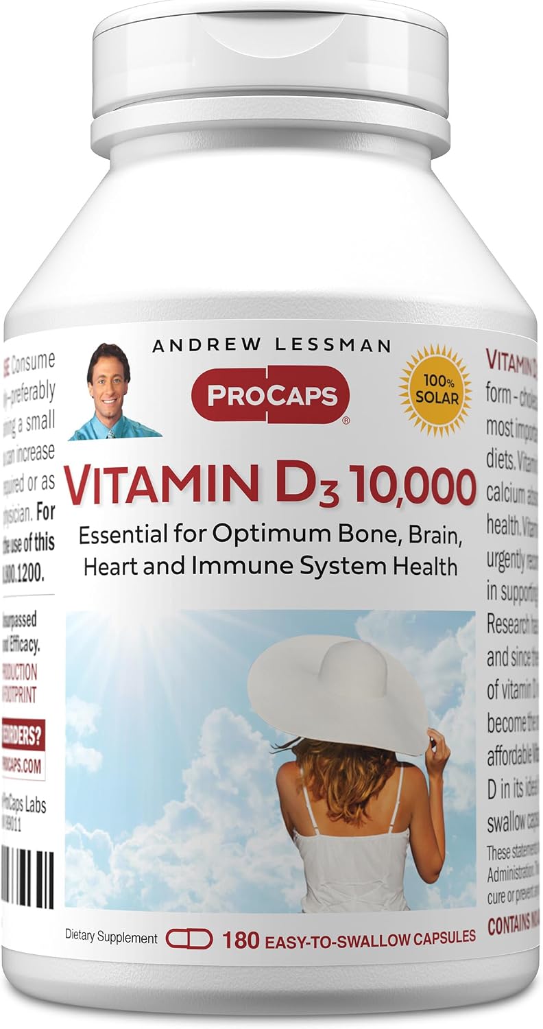 ANDREW LESSMAN Vitamina D3 10.000 IU 180 Cápsulas