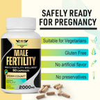 Neusupp Suplemento de Fertilidad Masculina - Vitaminas Prenatales para Hombres con CoQ10, Maca, Zinc, NAC y Folato - 90 Cápsulas