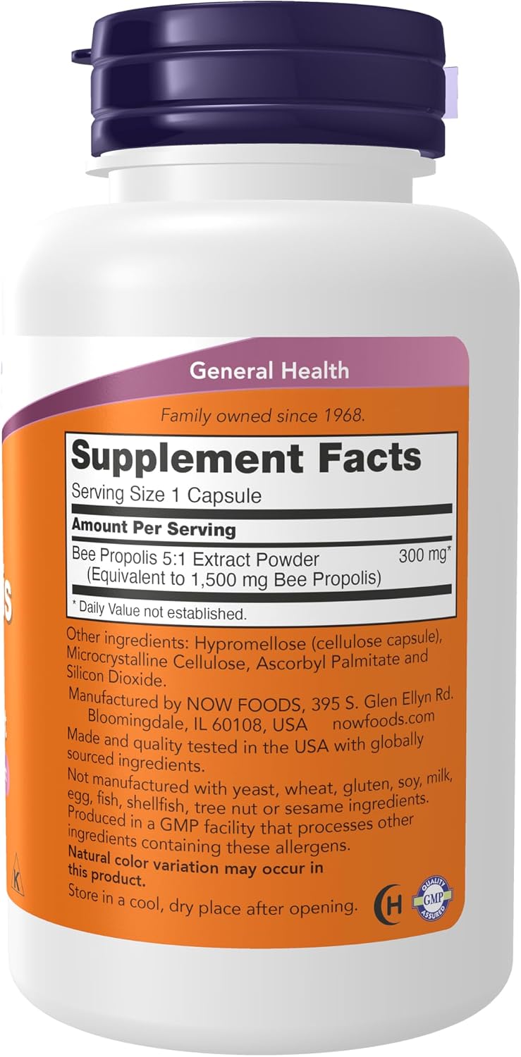 NOW Foods Propóleo 1500 mg, 100 Cápsulas (Pack de 3)